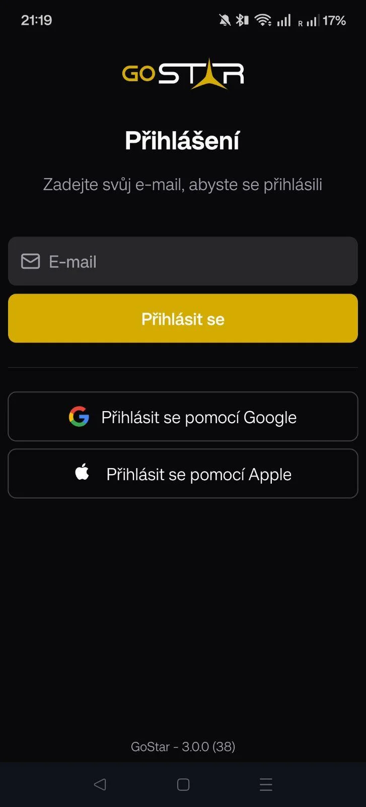 Zadání e‑mailu