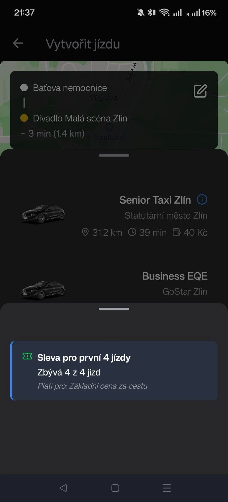 Výběr služby detail