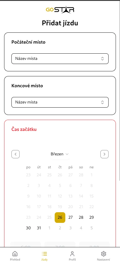 Zadání trasy s našeptávačem adres